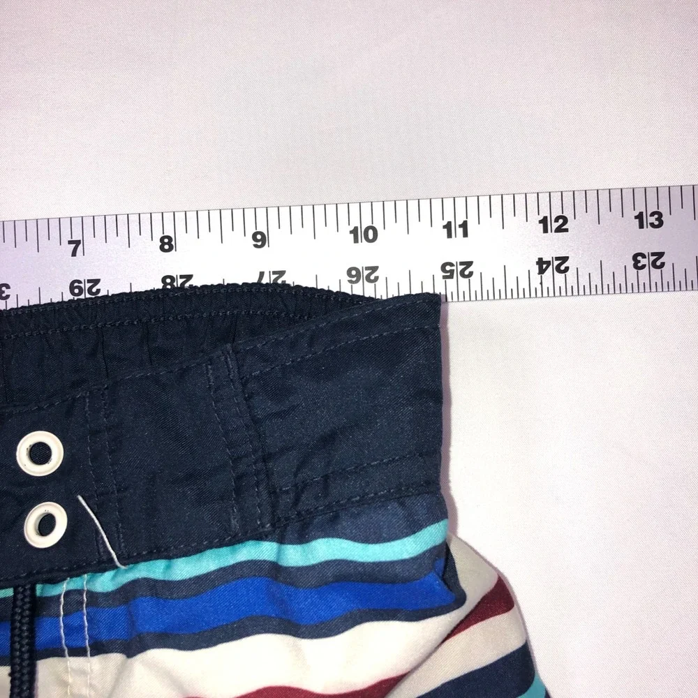 Boys Tek Gear Dry Tek Shirt and Gymboree Striped Board Shorts Swim Set Navy Blue